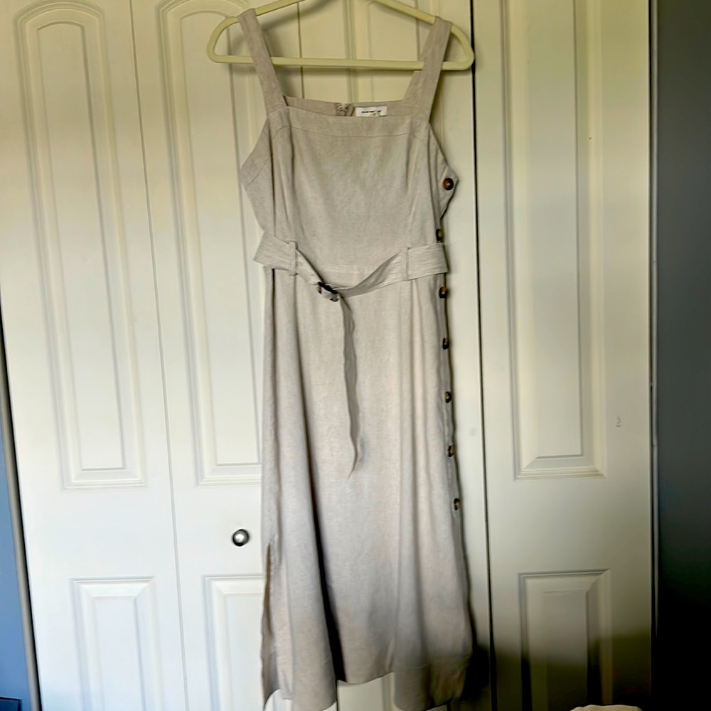 Club Monaco side button linen dress